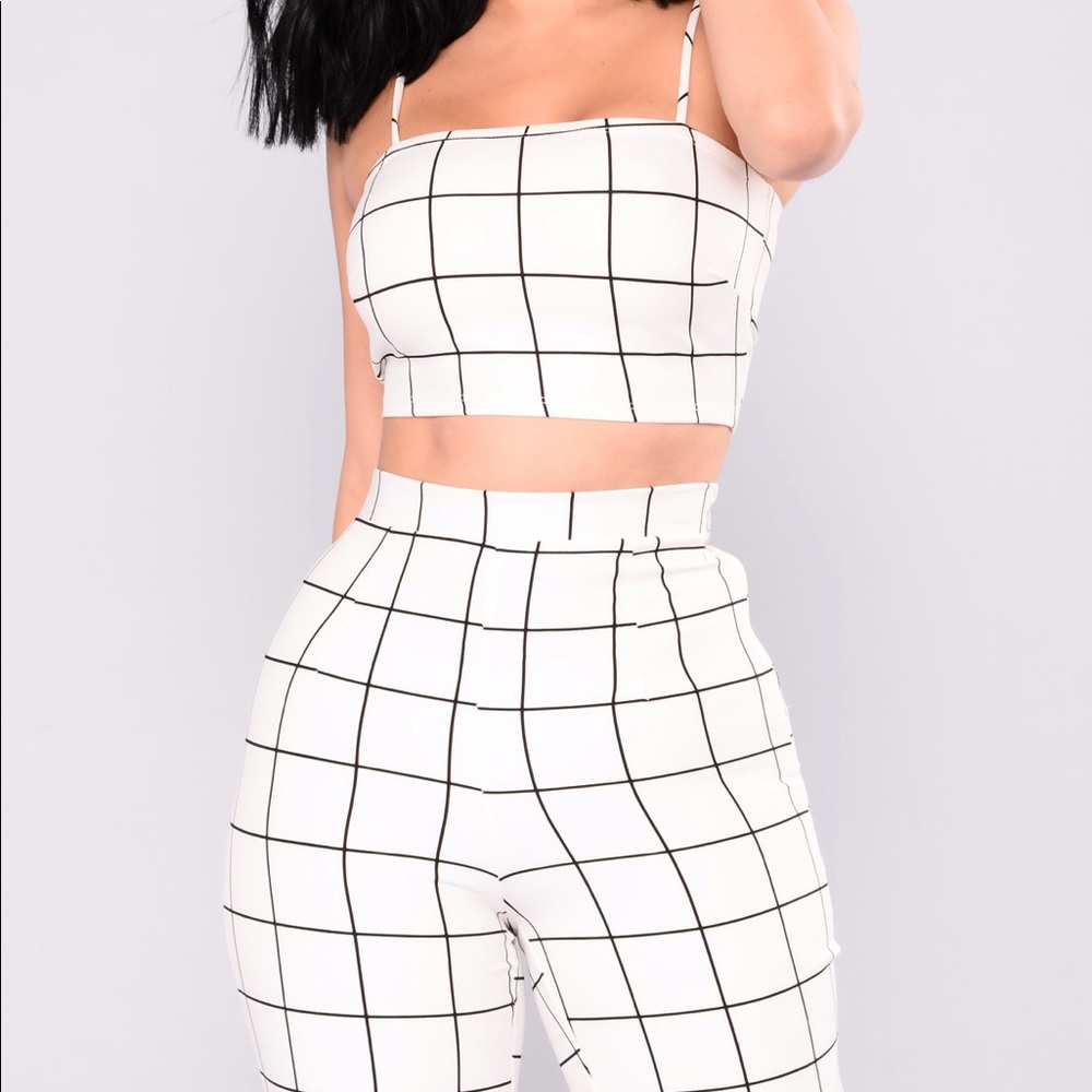Fashion Nova Line by Line Pant Set